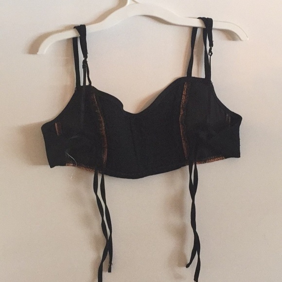 Urban Outfitters Python Tie Back Ultra Cropped Bralette Top - Picture 10 of 14